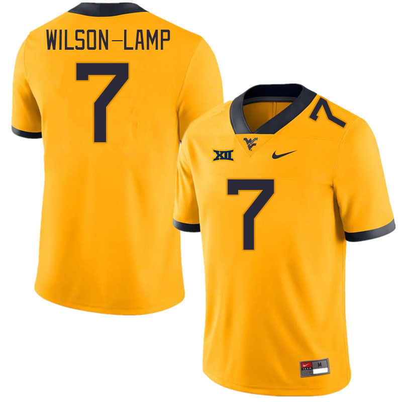 Men #7 Andrew Wilson-Lamp West Virginia Mountaineers College Football Jerseys Stitched Sale-Gold - Click Image to Close